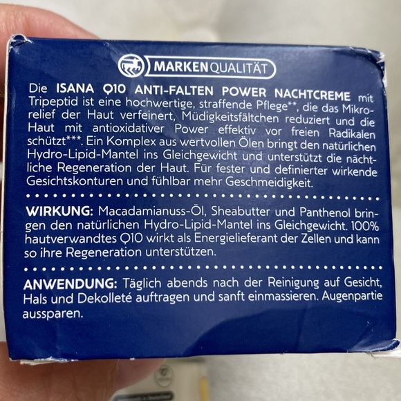 ISANA Night Cream with Q10, Vegan, 50 ml - Picture 5 of 5